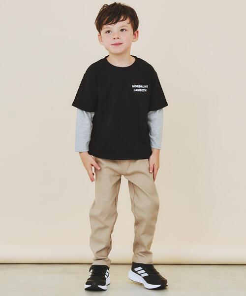 THE SHOP TK （ザ ショップ ティーケー ）の「【110－160】レイヤード風デニムアップリケロンTee（Tシャツ/カットソー・キッズ・スミクロ/ブラック/アイボリー/ブルー・14/13/12/11/16/15 ）」の8枚目の写真