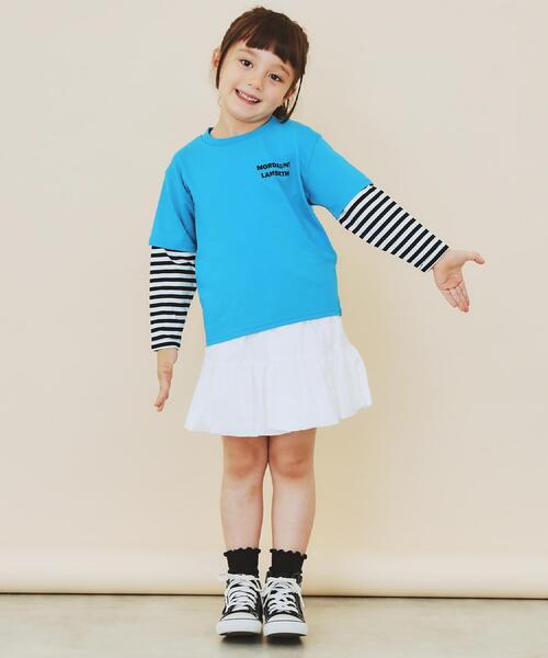 THE SHOP TK （ザ ショップ ティーケー ）の「【110－160】レイヤード風デニムアップリケロンTee（Tシャツ/カットソー・キッズ・スミクロ/ブラック/アイボリー/ブルー・14/13/12/11/16/15 ）」の11枚目の写真
