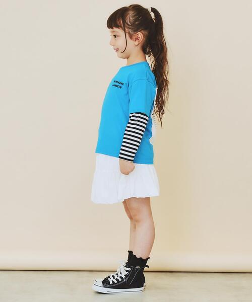 THE SHOP TK （ザ ショップ ティーケー ）の「【110－160】レイヤード風デニムアップリケロンTee（Tシャツ/カットソー・キッズ・スミクロ/ブラック/アイボリー/ブルー・14/13/12/11/16/15 ）」の12枚目の写真