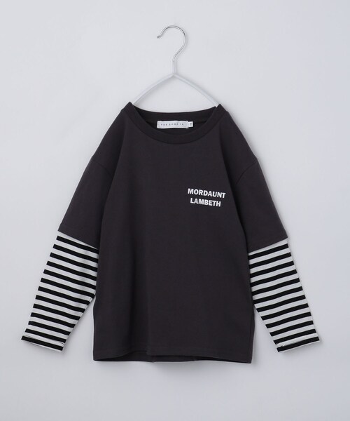 THE SHOP TK （ザ ショップ ティーケー ）の「【110－160】レイヤード風デニムアップリケロンTee（Tシャツ/カットソー・キッズ・スミクロ/ブラック/アイボリー/ブルー・14/13/12/11/16/15 ）」の14枚目の写真