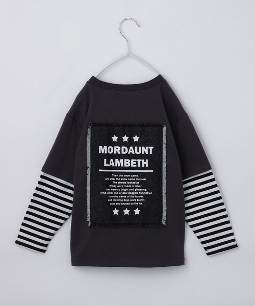 THE SHOP TK （ザ ショップ ティーケー ）の「【110－160】レイヤード風デニムアップリケロンTee（Tシャツ/カットソー・キッズ・スミクロ/ブラック/アイボリー/ブルー・14/13/12/11/16/15 ）」の15枚目の写真