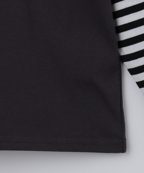 THE SHOP TK （ザ ショップ ティーケー ）の「【110－160】レイヤード風デニムアップリケロンTee（Tシャツ/カットソー・キッズ・スミクロ/ブラック/アイボリー/ブルー・14/13/12/11/16/15 ）」の18枚目の写真