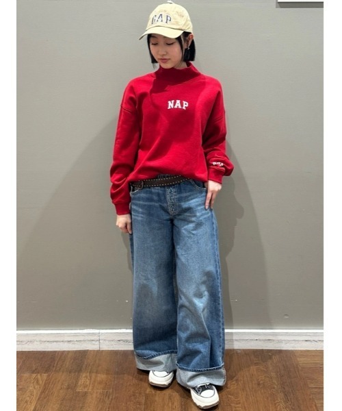GAP(ギャップ)の「ヴィンテージソフト NAPロゴ モックネック スウェットシャツ(スウェット・メンズ・グリーン/レッド/アイボリー・XS/S/M/L/XL)」の6枚目の写真