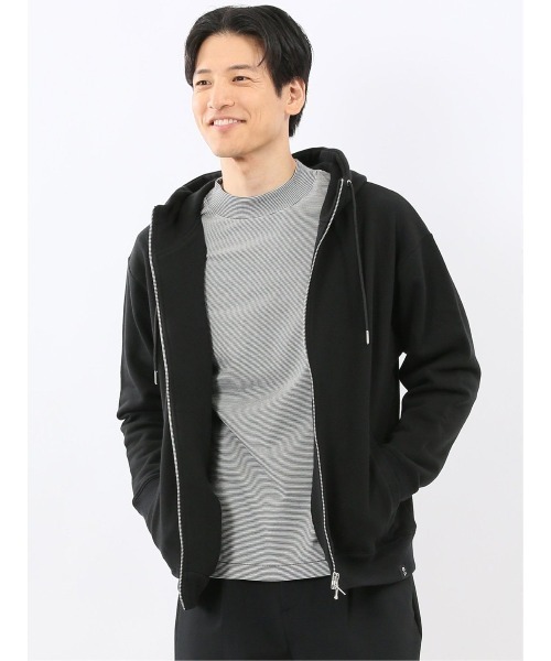 TAKA-Q（タカキュー）の「【スエット 綿100%】タカキュー コットン裏毛 フルZIPパーカー（パーカー・メンズ・ブラック/グレー系その他2・LARGE/MEDIUM/X-LARGE）」の2枚目の写真