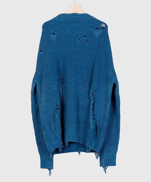KHOKI（コッキ）の「【KHOKI/コッキ】Indigo pullover knit（ニット/セーター・メンズ・インディゴブルー・3）」の2枚目の写真