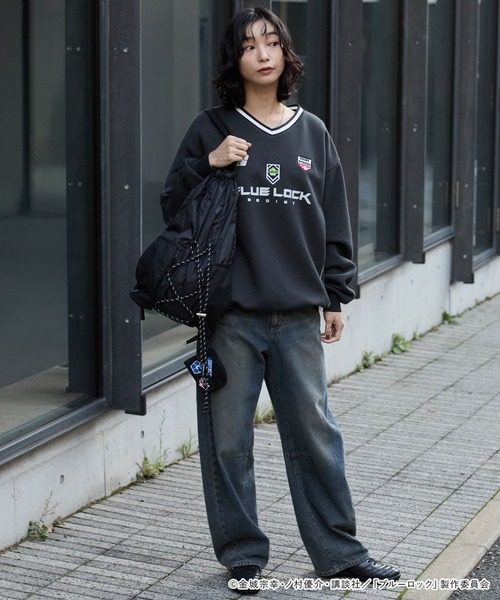 MONO-MART（モノマート）の「【ブルーロック】別注 ポーチ付き ドローコード ナップサック（バックパック/リュック・レディース・ブラック/ブルー/グレー・FREE）」の9枚目の写真