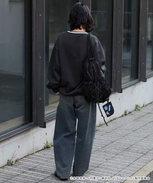 MONO-MART（モノマート）の「【ブルーロック】別注 ポーチ付き ドローコード ナップサック（バックパック/リュック・レディース・ブラック/ブルー/グレー・FREE）」の10枚目の写真