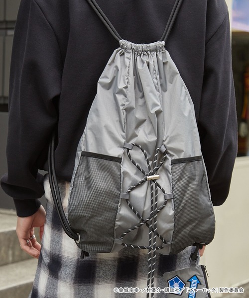 MONO-MART（モノマート）の「【ブルーロック】別注 ポーチ付き ドローコード ナップサック（バックパック/リュック・レディース・ブラック/ブルー/グレー・FREE）」の19枚目の写真