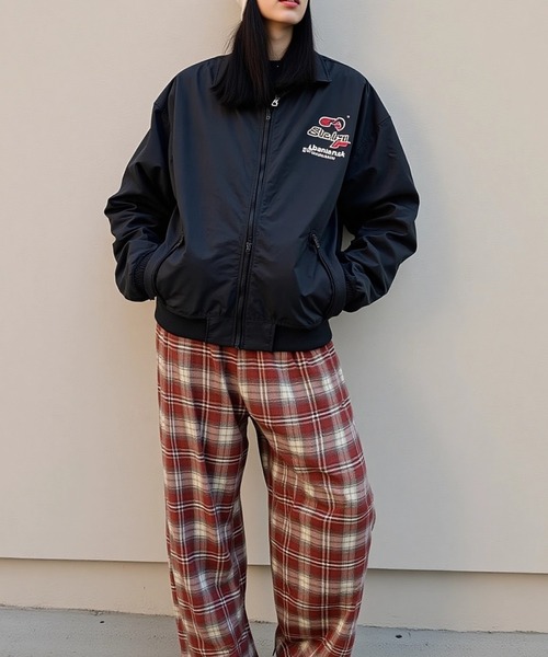 cammie(キャミー)の「チェック柄ゆるパンツ(その他パンツ・レディース・ワイン/ブルー・M/L)」の5枚目の写真