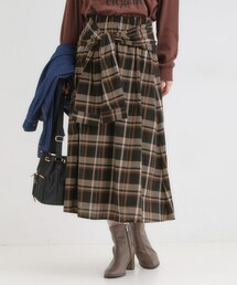 SHOO・LA・RUE | 【取り外し可／2WAY】これあれば簡単サマ見え シャツ腰巻パーツつきチェック柄スカート(スカート)