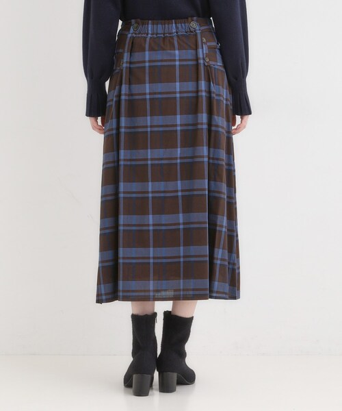 SHOO・LA・RUE（シューラルー）の「【S-LL／2WAY】取り外しのできる シャツ腰巻パーツつきチェック柄スカート（スカート・レディース・ダークブラウン系1/ブラック系1・01/02/03/04）」の19枚目の写真