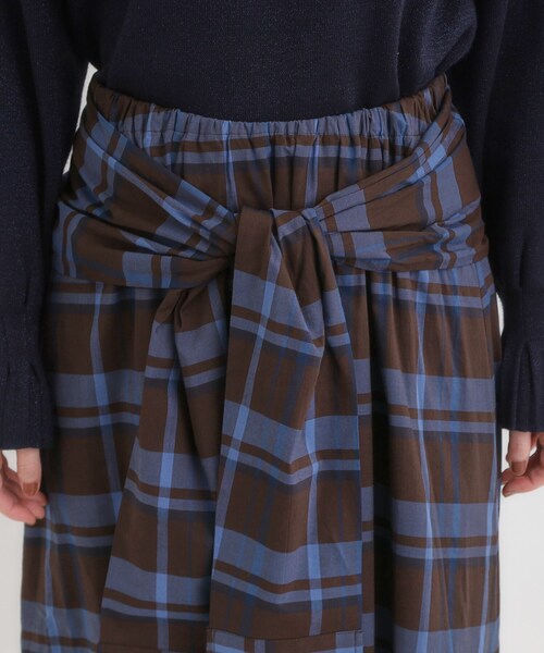 SHOO・LA・RUE（シューラルー）の「【S-LL／2WAY】取り外しのできる シャツ腰巻パーツつきチェック柄スカート（スカート・レディース・ダークブラウン系1/ブラック系1・01/02/03/04）」の20枚目の写真