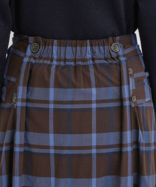 SHOO・LA・RUE（シューラルー）の「【S-LL／2WAY】取り外しのできる シャツ腰巻パーツつきチェック柄スカート（スカート・レディース・ダークブラウン系1/ブラック系1・01/02/03/04）」の21枚目の写真