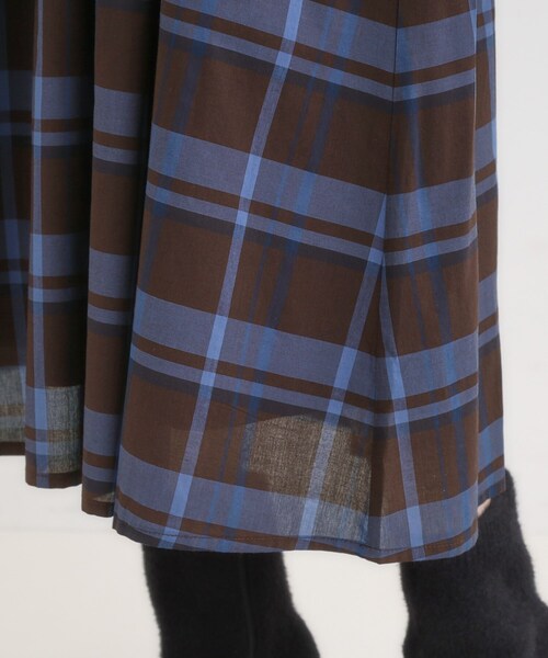 SHOO・LA・RUE（シューラルー）の「【S-LL／2WAY】取り外しのできる シャツ腰巻パーツつきチェック柄スカート（スカート・レディース・ダークブラウン系1/ブラック系1・01/02/03/04）」の22枚目の写真
