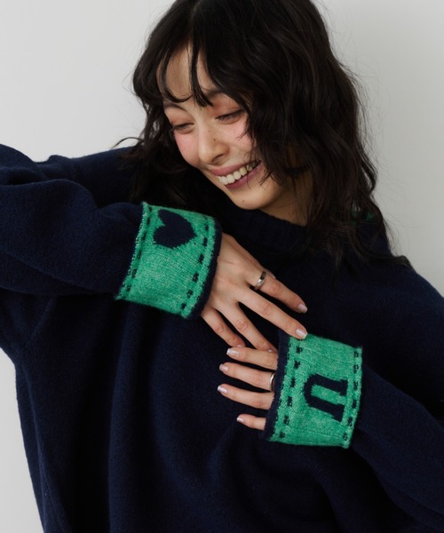 Unitage（ユニテージ）の「シークレットロゴニットプルオーバー（ニット/セーター・レディース・イエロー/レッド/アイボリー/チャコールグレー/ブラック/ピンク/ネイビー・FREE）」の11枚目の写真