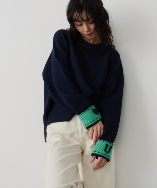 Unitage（ユニテージ）の「シークレットロゴニットプルオーバー（ニット/セーター・レディース・イエロー/レッド/アイボリー/チャコールグレー/ブラック/ピンク/ネイビー・FREE）」の14枚目の写真