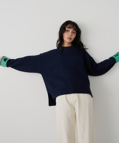 Unitage（ユニテージ）の「シークレットロゴニットプルオーバー（ニット/セーター・レディース・イエロー/レッド/アイボリー/チャコールグレー/ブラック/ピンク/ネイビー・FREE）」の13枚目の写真