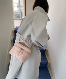 【NuNuNa】チェーンストラップ キルティング 合成皮革 ミニショルダーバッグ