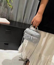 【NuNuNa】チェーンストラップ キルティング 合成皮革 ミニショルダーバッグ