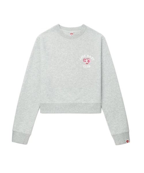 A BATHING APE(アベイシングエイプ)の「CAMO HEART CHEST PRINT CROP SWEAT SHIRT(スウェット・レディース・ネイビー/レッド/グレー・X-SMALL/SMALL)」の2枚目の写真