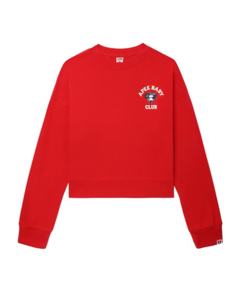 A BATHING APE(アベイシングエイプ)の「CAMO HEART CHEST PRINT CROP SWEAT SHIRT(スウェット・レディース・ネイビー/レッド/グレー・X-SMALL/SMALL)」の3枚目の写真