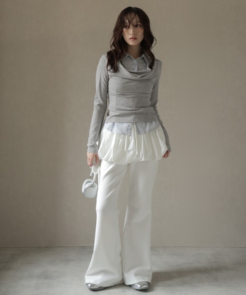 Ulysses（ユリシス）の「シャツレイヤード風デザインカットソー（Tシャツ/カットソー・レディース・グレー/チャコール・F）」の4枚目の写真