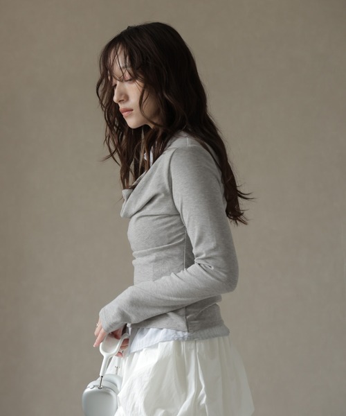 Ulysses（ユリシス）の「シャツレイヤード風デザインカットソー（Tシャツ/カットソー・レディース・グレー/チャコール・F）」の20枚目の写真