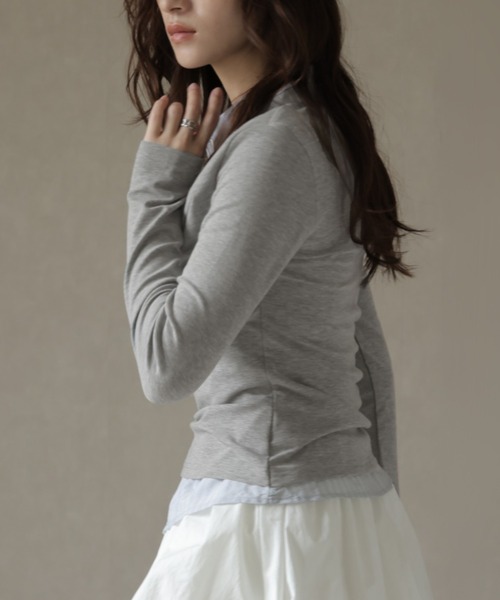 Ulysses（ユリシス）の「シャツレイヤード風デザインカットソー（Tシャツ/カットソー・レディース・グレー/チャコール・F）」の21枚目の写真