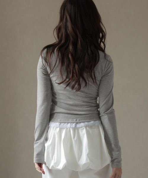 Ulysses（ユリシス）の「シャツレイヤード風デザインカットソー（Tシャツ/カットソー・レディース・グレー/チャコール・F）」の22枚目の写真