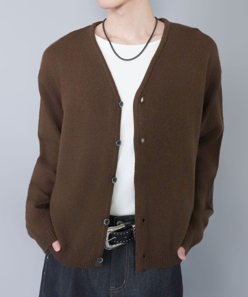 SPINNS（スピンズ）の「短丈モヘアニットカーディガン/シンプル/無地/ヴィンテージライク/ショート丈（カーディガン/ボレロ・メンズ・ブラック/ブラウン/チャコール・ONESIZE）」の22枚目の写真