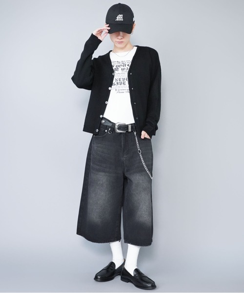 セール】短丈モヘアニットカーディガン/シンプル/無地/ヴィンテージ