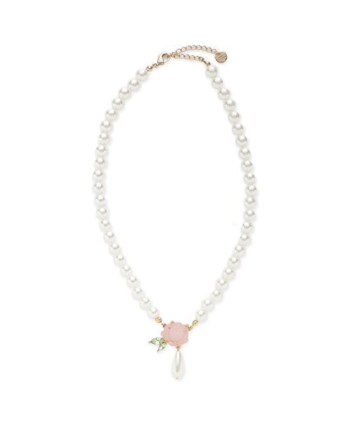 LILY BROWN（リリーブラウン）の「ローズパールネックレス（ネックレス・レディース・ホワイト/ピンク/ブルー・F）」の5枚目の写真