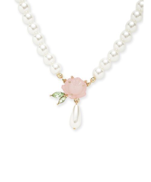 LILY BROWN（リリーブラウン）の「ローズパールネックレス（ネックレス・レディース・ホワイト/ピンク/ブルー・F）」の6枚目の写真