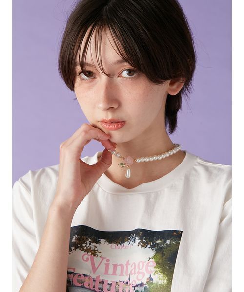LILY BROWN（リリーブラウン）の「ローズパールネックレス（ネックレス・レディース・ホワイト/ピンク/ブルー・F）」の9枚目の写真