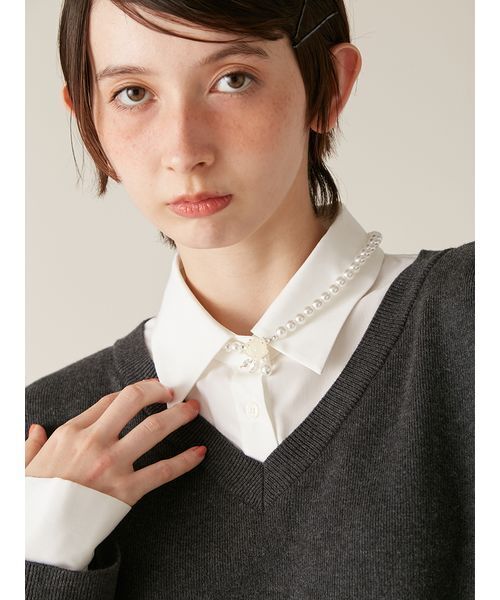 LILY BROWN（リリーブラウン）の「ローズパールネックレス（ネックレス・レディース・ホワイト/ピンク/ブルー・F）」の10枚目の写真