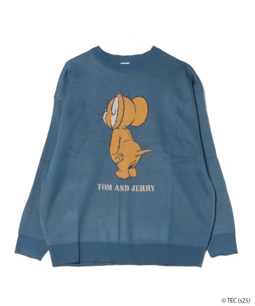 Tom＆Jerry（トムアンドジェリー）の「【公式】トムとジェリー　ジャガードニット（ニット/セーター・レディース・ブルー/ワインレッド・M/L）」の2枚目の写真
