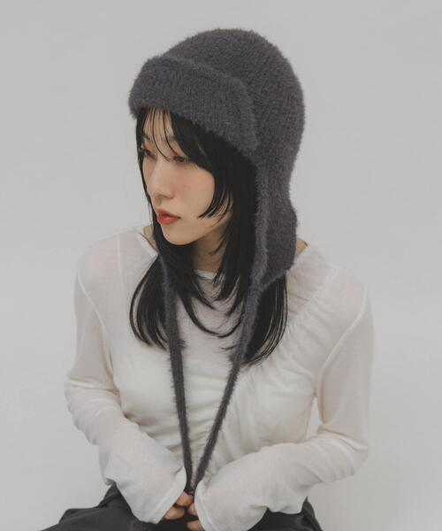 KBF(ケイビーエフ)の「シャギーフライトニットHAT(ニットキャップ/ビーニー・レディース・グレー系その他/ブラック・ONE)」の2枚目の写真