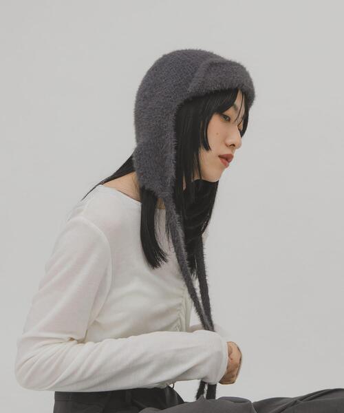 KBF(ケイビーエフ)の「シャギーフライトニットHAT(ニットキャップ/ビーニー・レディース・グレー系その他/ブラック・ONE)」の4枚目の写真