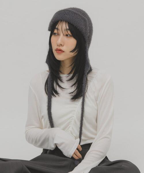 KBF(ケイビーエフ)の「シャギーフライトニットHAT(ニットキャップ/ビーニー・レディース・グレー系その他/ブラック・ONE)」の5枚目の写真