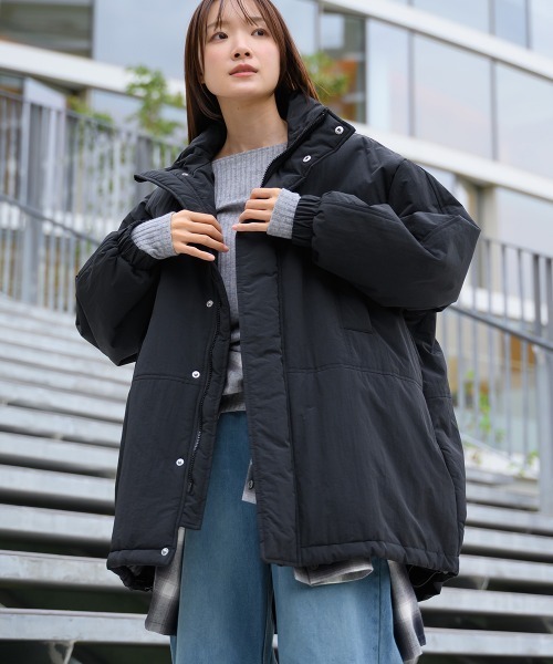 中綿ダウンマウンテンジャケットルーズシルエットコート（ダウン