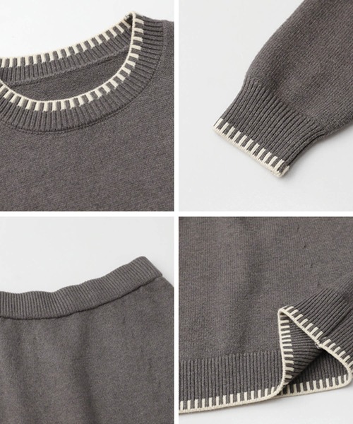 セール】ニット セットアップ 冬 秋 レディース スカート 長袖