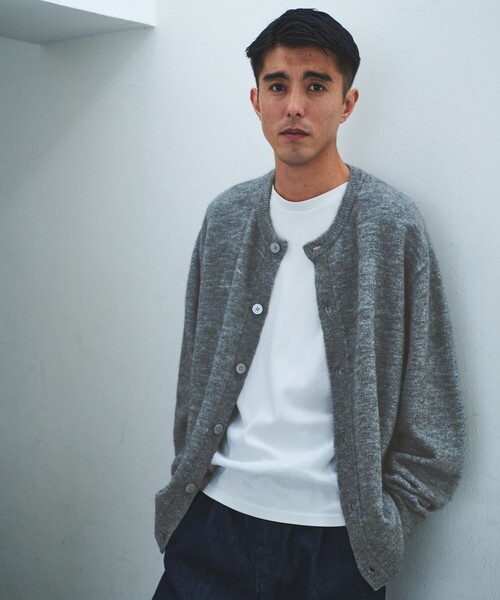 セール】アルパカ ブレンド クルーネック カーディガン（カーディガン