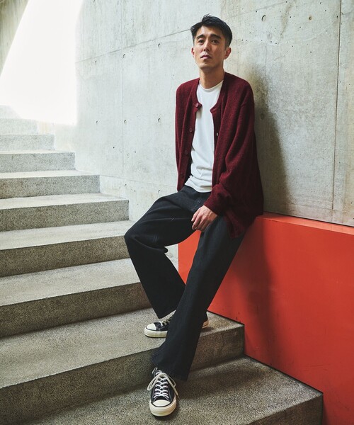 green label relaxing(グリーンレーベルリラクシング)の「アルパカ ブレンド クルーネック カーディガン(カーディガン/ボレロ・メンズ・レッド/グレー/ダークグレー・L/M/S/XL)」の7枚目の写真