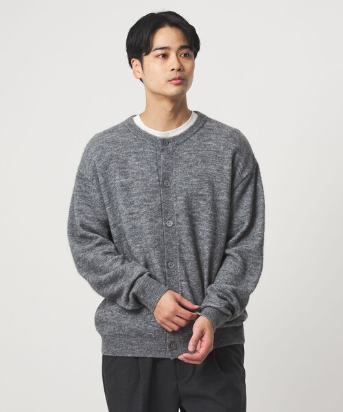 green label relaxing(グリーンレーベルリラクシング)の「アルパカ ブレンド クルーネック カーディガン(カーディガン/ボレロ・メンズ・レッド/グレー/ダークグレー・L/M/S/XL)」の9枚目の写真