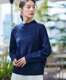 Dessin | 【着映え/洗える】求心ケーブル編みハイネックニット(ニット/セーター)