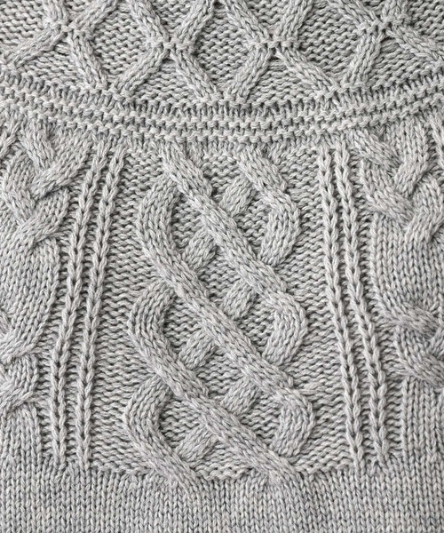 Dessin（デッサン）の「【着映え/洗える】求心ケーブル編みハイネックニット（ニット/セーター・レディース・アイボリー/ライトグレー/ワインレッド/ネイビー・00/01/02/03）」の12枚目の写真