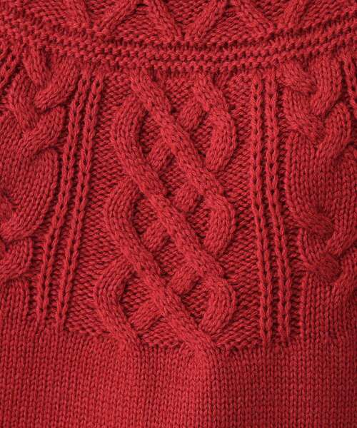 Dessin（デッサン）の「【着映え/洗える】求心ケーブル編みハイネックニット（ニット/セーター・レディース・アイボリー/ライトグレー/ワインレッド/ネイビー・00/01/02/03）」の16枚目の写真