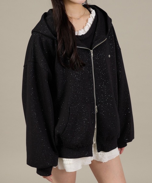 ラメポンチパーカー（パーカー）｜apres jour mignon（アプレジュール
