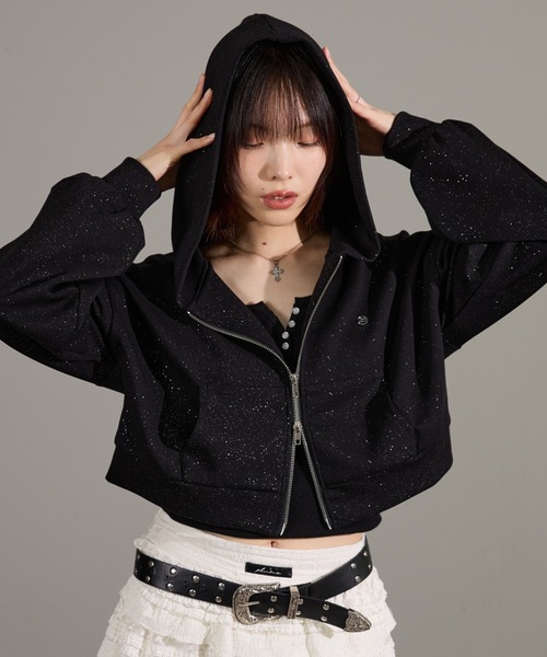 ラメポンチパーカー（パーカー）｜apres jour mignon（アプレジュール