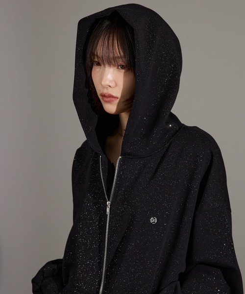 ラメポンチパーカー（パーカー）｜apres jour mignon（アプレジュール